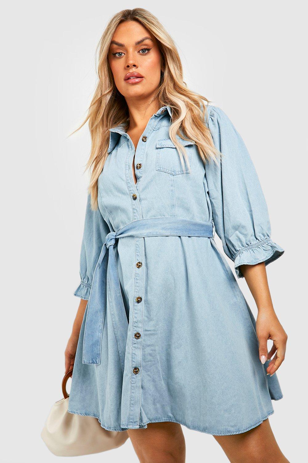 Denim dress for on sale chubby